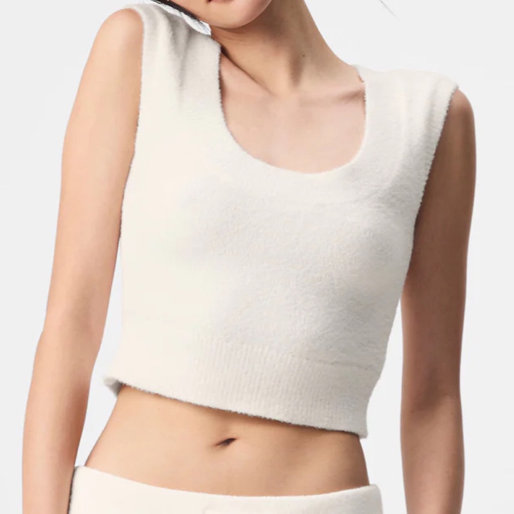 Alo Yoga Snuggle Up Sweater Short Sleeve Ivory S